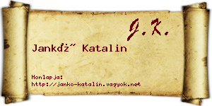 Jankó Katalin névjegykártya